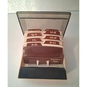 Vintage Rolodex S-300C  Card Petite Covered Contact File Used